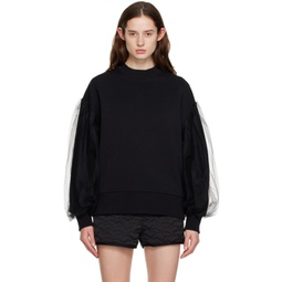 Black Layered Sweatshirt 231443F098000