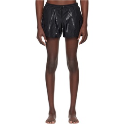 Black Paneled Swim Shorts 241345M208001