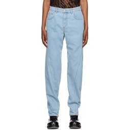 Blue Twisted Seam Jeans 241345M186010
