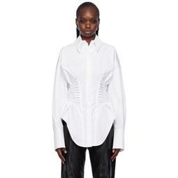 White Laced Up Shirt 241345F109000