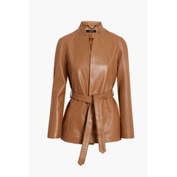 Arundina belted leather jacket