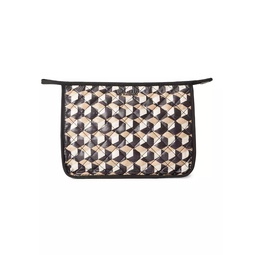 Metro Geometric-Print Quilted Clutch