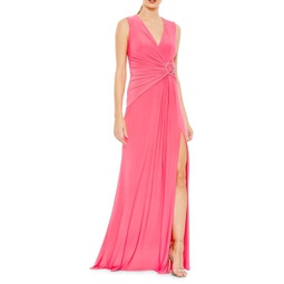 Draped A Line Gown