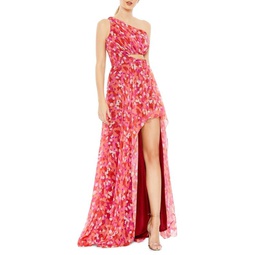 One Shoulder High Low Gown