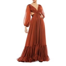 Chiffon Cut-Out Gown