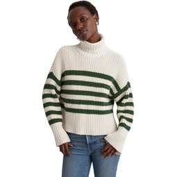 Womens Madewell Marled Wide Rib Mockneck Sweater
