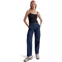 Womens Madewell Low-Slung Straight Cargo Jeans in Martindale Wash