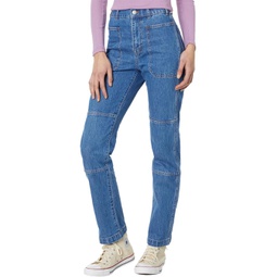 Womens Madewell The 90s Straight Cargo Jean in Fenwood Wash