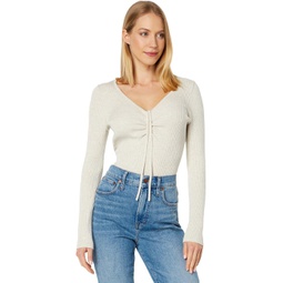 Womens Madewell Ibiza V-Neck Cinched Slim Pullover