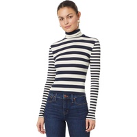 Womens Madewell Cropped Turtleneck Top in Contrasting Stripe