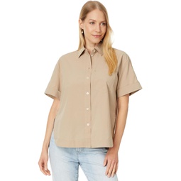 Womens Madewell Oversized Boxy Button-Up Shirt in Signature Poplin
