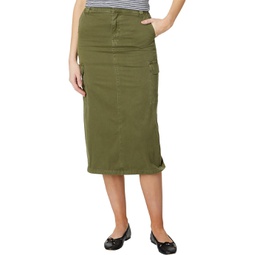 Womens Madewell Garment-Dyed Cargo Midi Skirt