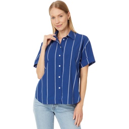 Womens Madewell Oversized Boxy Button-Up Shirt in Signature Poplin