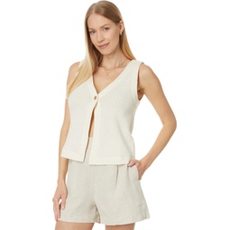 Womens Madewell Pointelle Single-Button Vest