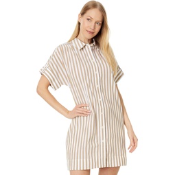 Womens Madewell Collared Button-Front Mini Shirtdress in Stripe
