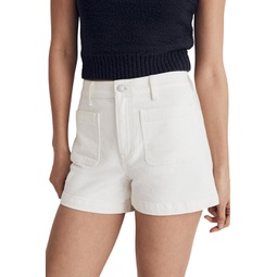 Womens Madewell The High-Rise Sailor Short in Tile White