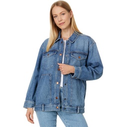 Madewell The Oversized Trucker Jean Jacket in Sentell Wash: Snap-Front Edition