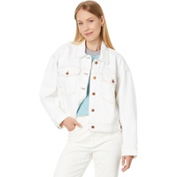 Womens Madewell Cropped Denim Jacket in Tile White
