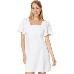 Womens Madewell Square-Neck Mini Dress in 100% Linen
