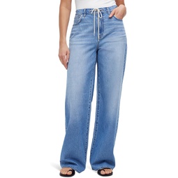 Womens Madewell Superwide-Leg Jeans in Hambley Wash: Drawstring Edition
