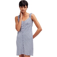 Womens Madewell Cap-Sleeve Button-Front Mini Dress in Geometric Print