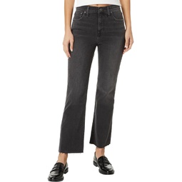 Womens Madewell Kick Out Crop Jeans in Washed Black: Raw Hem Edition
