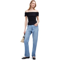 Womens Madewell Ribbed Off-the-Shoulder Top