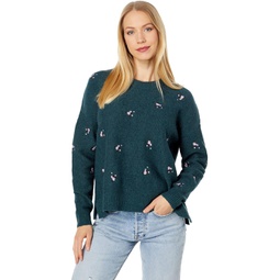 Madewell Embroidered Cross-Stitch Floral Pullover Sweater