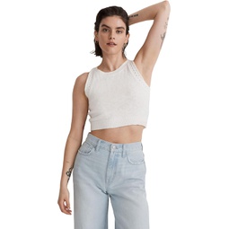 Womens Madewell Crochet-Trim Crop Sweater Tank