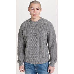 Cabled Crew Neck Sweater