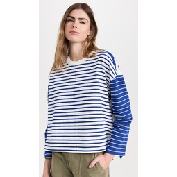 Easy Long Sleeve Rugby Tee in Contrasting Stripes