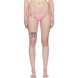 Pink Self-Tie Bikini Bottoms 241533F105002