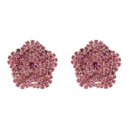 Gold & Pink Flower Crystal Earrings 232533F022009