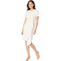 Womens Maggy London Short Sleeve Sheath Dress with Draped Side Detail