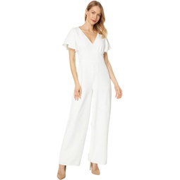 Womens Maggy London Flutter Sleeve Wide Leg Jumpsuit