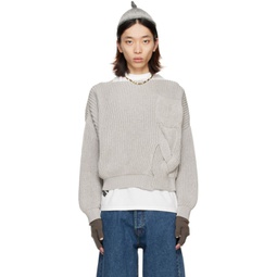 Gray Funghi Sweater 241516M201000