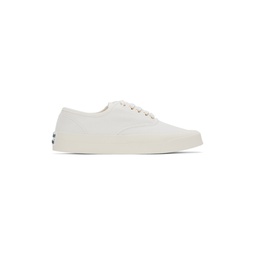 White Canvas Laced Sneakers 231389M237001