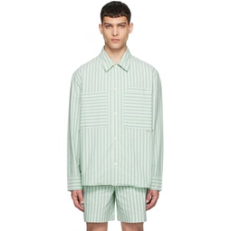 Green Striped Shirt 241389M192019