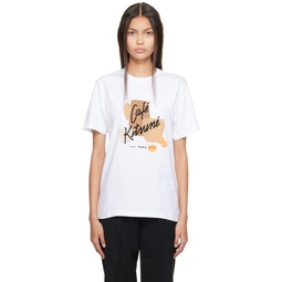 White Cafe Kitsune Edition Coffee Composition T Shirt 222389F110011