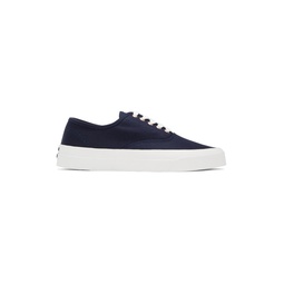 Navy Canvas Laced Sneakers 221389M237002
