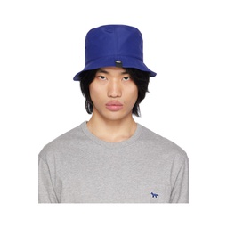 Blue Embroidered Bucket Hat 231389M140001