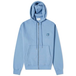 Maison Kitsune Bold Fox Head Patch Zip Hoodie Hampton Blue