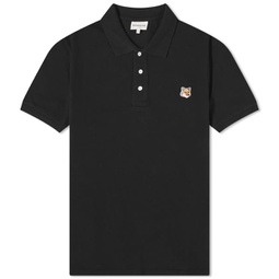 Maison Kitsune Fox Head Patch Regular Polo Black