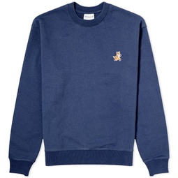 Maison Kitsune Speedy Fox Patch Crew Sweat Ink Blue