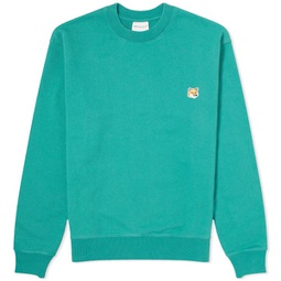 Maison Kitsune Fox Head Patch Crew Sweat Pine