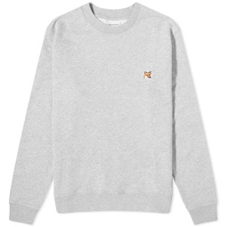 Maison Kitsune Fox Head Patch Crew Sweat Light Grey Melange