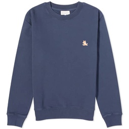 Maison Kitsune Chillax Fox Patch Crew Sweat Ink Blue