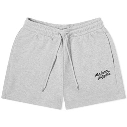 Maison Kitsune Handwriting Logo Regular Jog Shorts Light Grey Melange