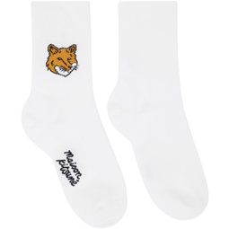 White Fox Head Socks 241389M220003