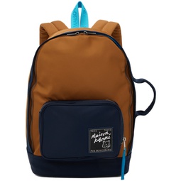 Brown & Navy The Traveller Backpack 241389M166000